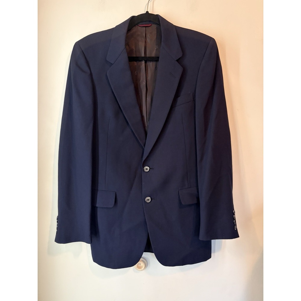 Vintage Christian Dior Navy Blazer 42R Hart Schaffner Marx Wool Y2K‎